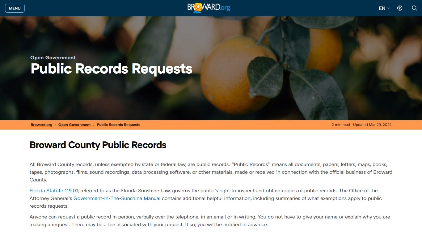 Public Records Requests Public Records Requests - Broward County, Florida